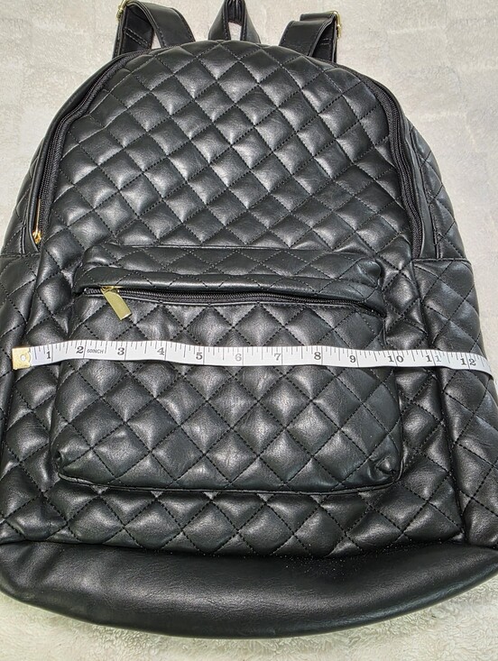 MOSSIMO SUPPLY CO. FAUX LEATHER QUILTED BACKPACK BLACK NWOT main image 7